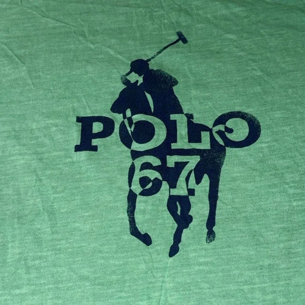 Polo Ralph Lauren Men's 3XB Green Heather Polo 67 Graphic T-Shirt Big & Tall Tee